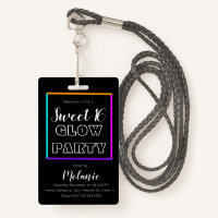Sweet 16 Neon Glow In The Dark Birthday Pass ID