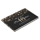 Sweet 16 Party Guestbook Midnight Glam Gold