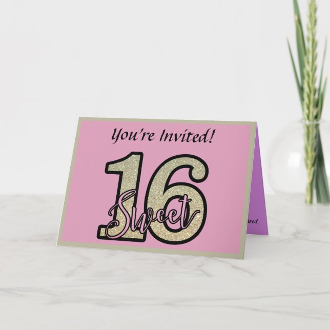 Sweet 16 Party Invitation Customize Birthday Party (Front)