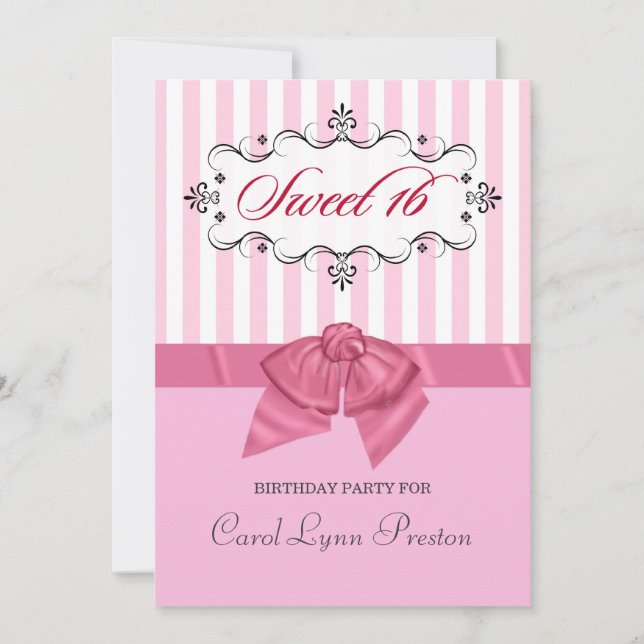 Sweet 16 - Personalized Birthday Party Invitations (Front)