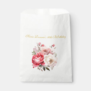 Sweet 16 Personalized Floral Party Favors Favour Bag