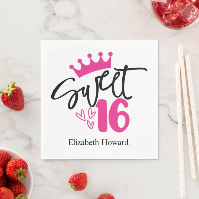 Sweet 16 Personalized Paper Napkin (Insitu)
