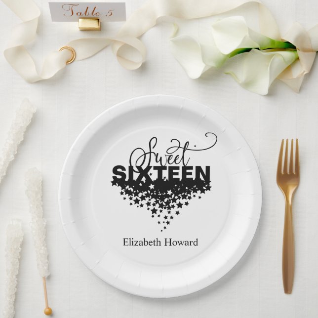 Sweet 16 Personalized Paper Plate (Wedding)