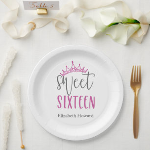 Sweet 16 Personalized Paper Plate