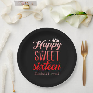 Sweet 16 Personalized Paper Plate
