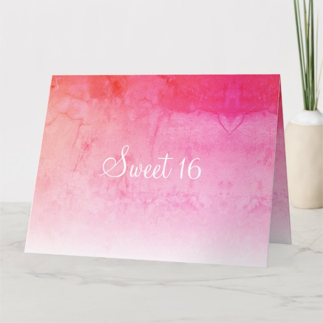 Sweet 16 Pink Birthday Card (Front)