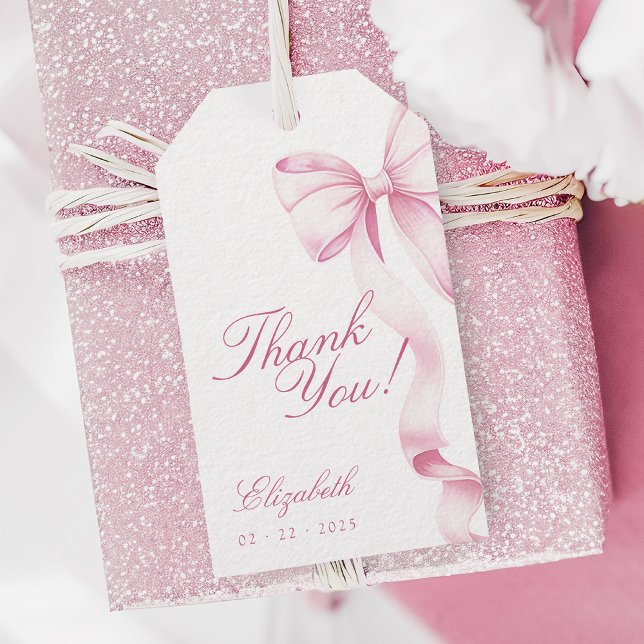 Sweet 16 Pink Bow Favour Tags (Creator Uploaded)