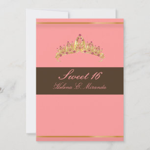 Sweet 16/ pretty in pink chocolate tiara invitation
