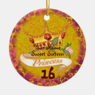 Sweet 16 Princess Anniversaire ornements personnal