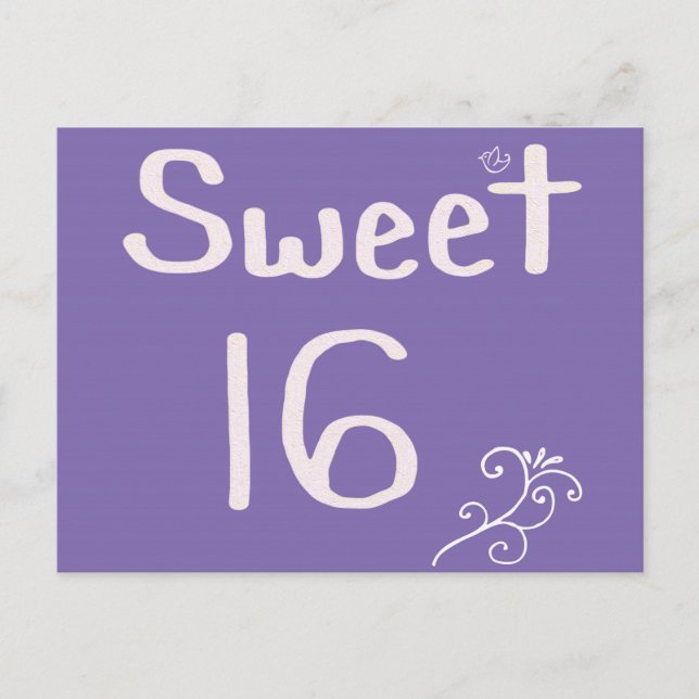 Sweet 16 Purple Postcard (Front)