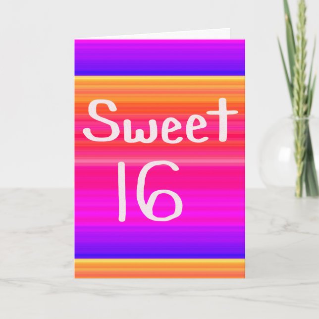 Sweet 16 Rainbow Invitation (Front)