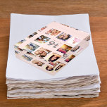 Sweet 16 rose gold blush pink photo collage paperweight<br><div class="desc">A unique 16th birthday gift or keepsake, celebrating her life with a collage of 8 of your photos. Add images of her family, friends, pets, hobbies or dream travel destination. Personalize and add a name, age 16 and a date. Grey and dark rose gold coloured letters. Elegant and trendy blush...</div>