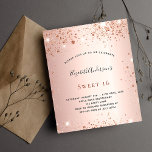 Sweet 16 rose gold glitter budget invitation<br><div class="desc">A modern,  stylish and glamourous invitation for a Sweet 16,  16th birthday party.  A rose gold metallic looking background with faux glitter dust.  The name is written with a modern hand lettered style script.  Personalize and add your party details.</div>