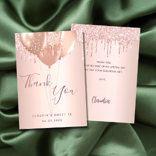 Sweet 16 rose or parties scintillant carte de reme