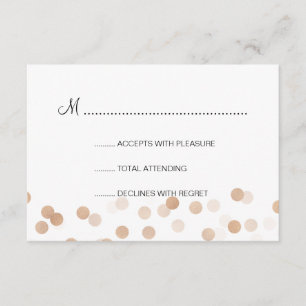 Sweet 16 RSVP Faux Copper Foil Glitter Lights Card