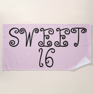 SWEET 16 serviettes de plage PINK