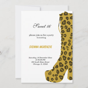 Sweet 16 Shoes theme Invitation