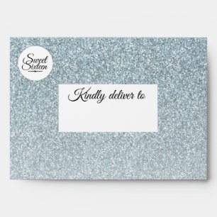 Sweet 16 Silver Glitter Ombre Custom Name Envelope
