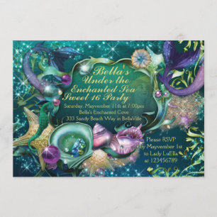 Sweet 16 Sirène sous la mer Invitation Anniversair