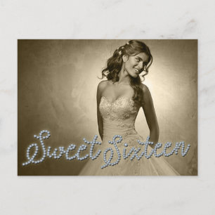 SWEET 16 SIXTEEN DIAMOND GLAMOUR PHOTO Postcard
