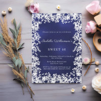 Sweet 16 snowflakes blue elegant winter party