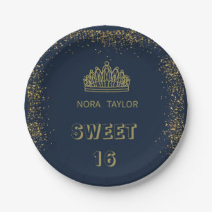 "Sweet 16 Soirée: Glam, Glitz, and Good Times!" Paper Plate