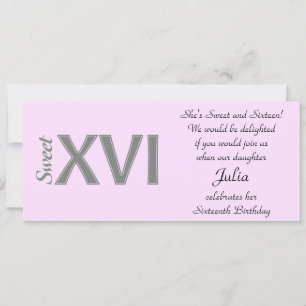 Sweet 16 Special Birthday XVI Party Invitation