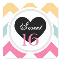 Sweet 16 Stickers : Spring Pastel Chevron Imprimer