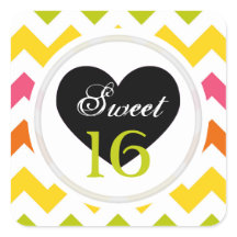Sweet 16 Stickers : Summer Pastel Chevron Imprimer