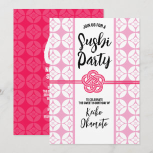 Sweet 16 Sushi party 花菱七宝紋 Hanabishi Shippo Invitation