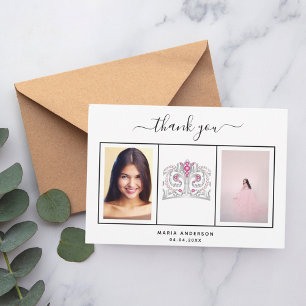 Sweet 16 thank you custom photo black white