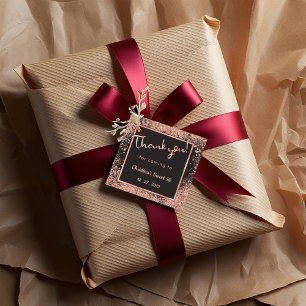 Sweet 16 Thank you   Rose Gold Grey Party Gift Favour Tags