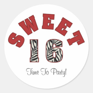 Sweet 16, Time To Party! Stickers