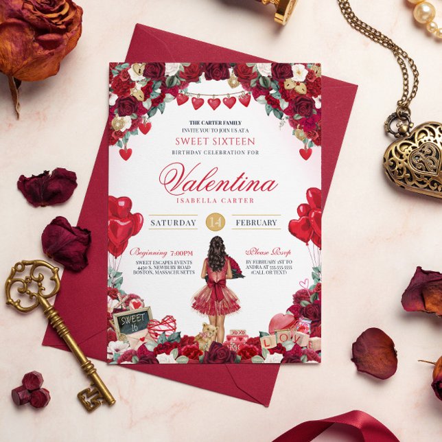 Sweet 16 Valentine's Party Invitation (Creator Uploaded)