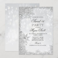 Sweet 16 Winter Holiday Birthday Invitation