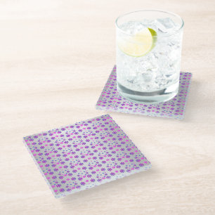 Sweet 16 Winter Snowflake Birthday Glass Coaster