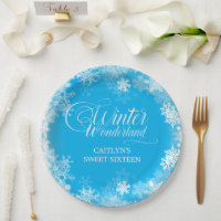 Sweet 16 Winter Wonderland Snowflake Blue