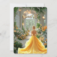Sweet 16 Yellow Gown Beautiful Flowers Venue