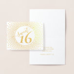 Sweet 16th Birthday Glittery Confetti Script Gold Foil Card<br><div class="desc">Say happy sweet 16th birthday in style with the chic luxe shine of gold real foil. All text is simple to customize. Change greeting on front for another occasion or delete message inside for a blank card. Design features typography in trendy handwritten script calligraphy and modern minimalist style. Please note...</div>