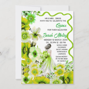 Sweet 16th Birthday Invitation Editable, Floral Pi