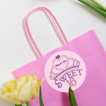 Sweet 16th Birthday Party Custom Pink Thank You Classic Round Sticker<br><div class="desc">Cute sweet sixteen stickers to seal your party favor boxes or bags at the end of your big teenage bash. Personalize by writing your name in pretty purple script inside of the pink tiara.</div>