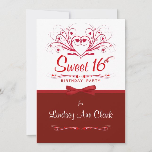 Sweet 16th Birthday Party Invitations (Front)