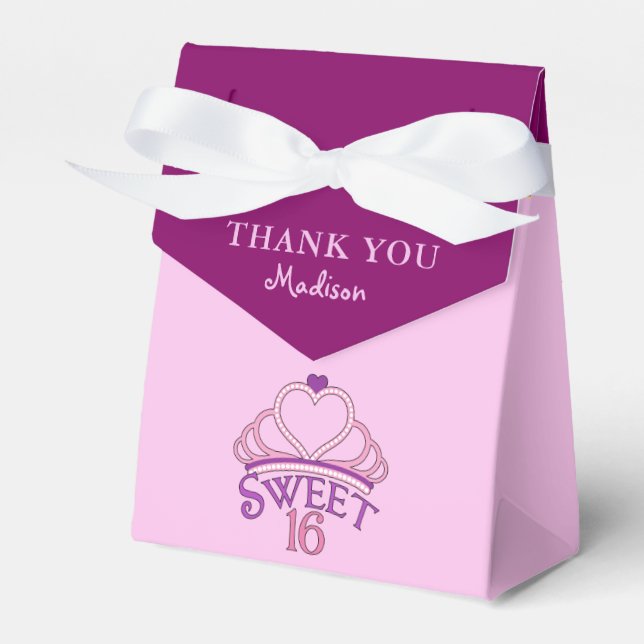 Sweet 16th Birthday Party Thank You Custom Favor Box (Front Side)