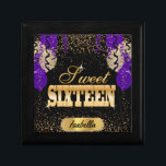 Sweet 16th Birthday | Purple Balloon Gift Box<br><div class="desc">Happy 16th Birthday - Personalize Keepsake Gift Box ready for you to personalize. ✔NOTE: ONLY CHANGE THE TEMPLATE AREAS NEEDED! 😀 If needed, you can remove the text and start fresh adding whatever text and font you like. 📌If you need further customization, please click the "Click to Customize further" or...</div>