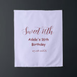 Sweet 16th birthday purple pastel mauve retro name tapestry<br><div class="desc">design</div>