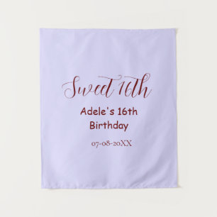 Sweet 16th birthday purple pastel mauve retro name tapestry