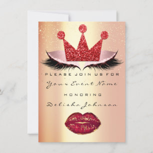 Sweet 16th Bridal Shower Quinceanera Kiss Crown Invitation
