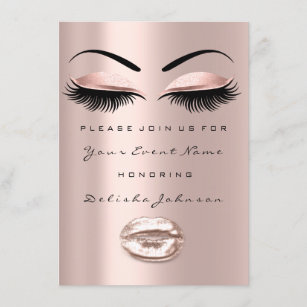 Sweet 16th Drips Glitter Bridal Makeup Kiss Lips Invitation