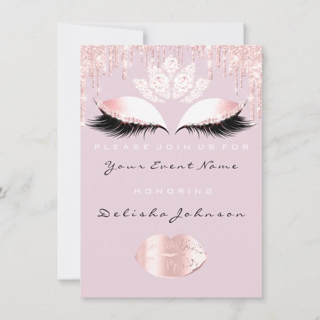 Sweet 16th Drips Pink Quinceanera Royal Princess Invitation (Front)