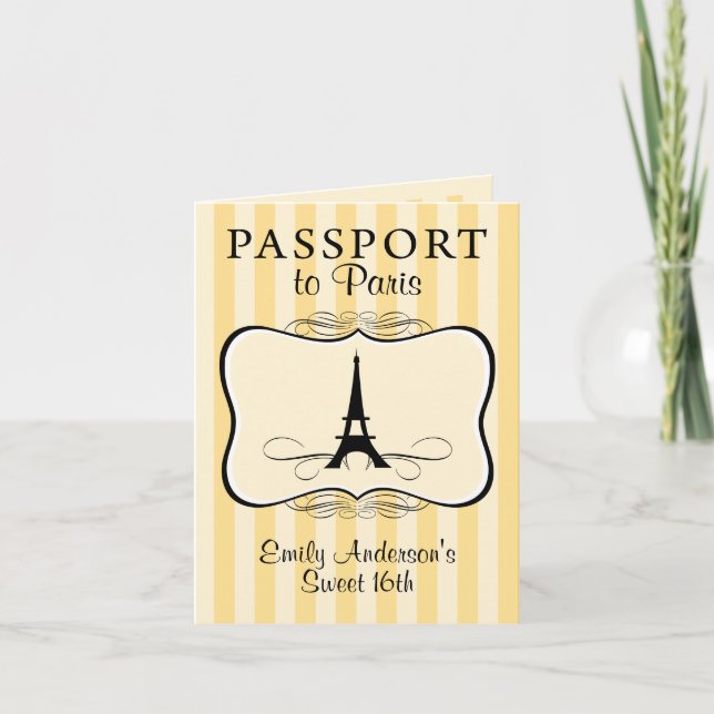 Sweet 16th Passport Invitation (Devant)